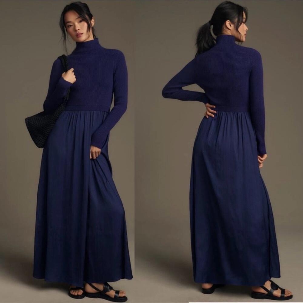 Anthropologie Thea Long-Sleeve Twofer Maxi Dress | NWOT | Sold-Out Color | $188